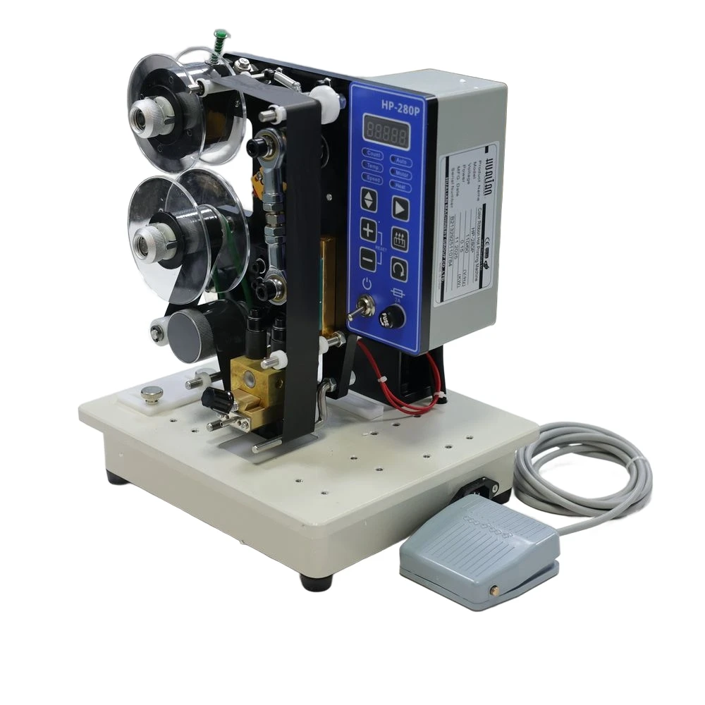 HP-280P Semi-Auto Heat Transfer Printer – Multi-Language Coding for Food, Medical & Cosmetic Packaging 15W Motor, 35mm Ribbon