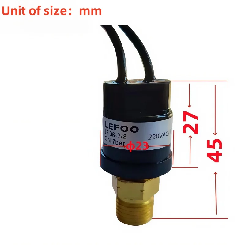 Picture 3: LEFOO G1/4 12V-220V Small Pressure Switch Valves Multi Purpose Automatic Reset Air Conditioning Refrigeration Control with Wire