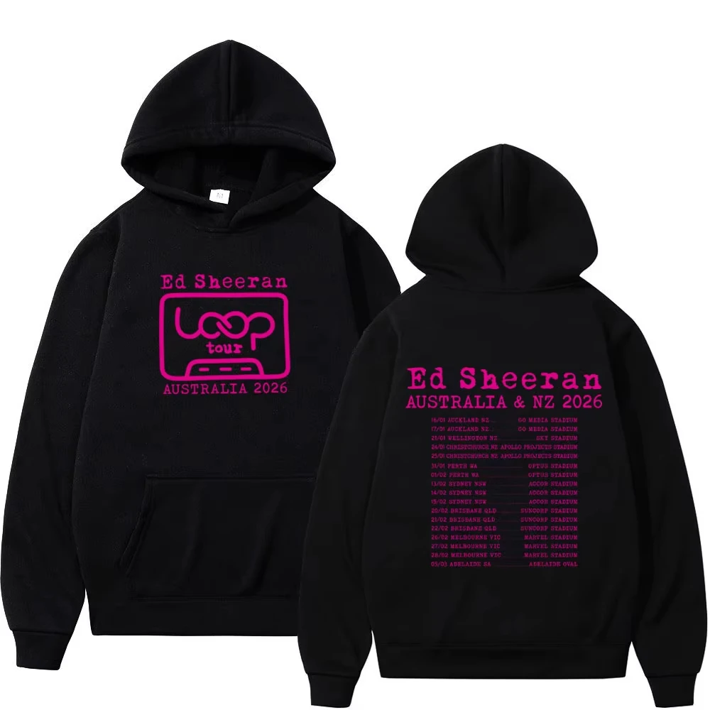 

Ed Sheeran Loop Tour Australia and New Zealand 2026 Tour Hoodie Men Women Hip-hop Pullover Casual Aesthetics Sweatshirt Fan Gift