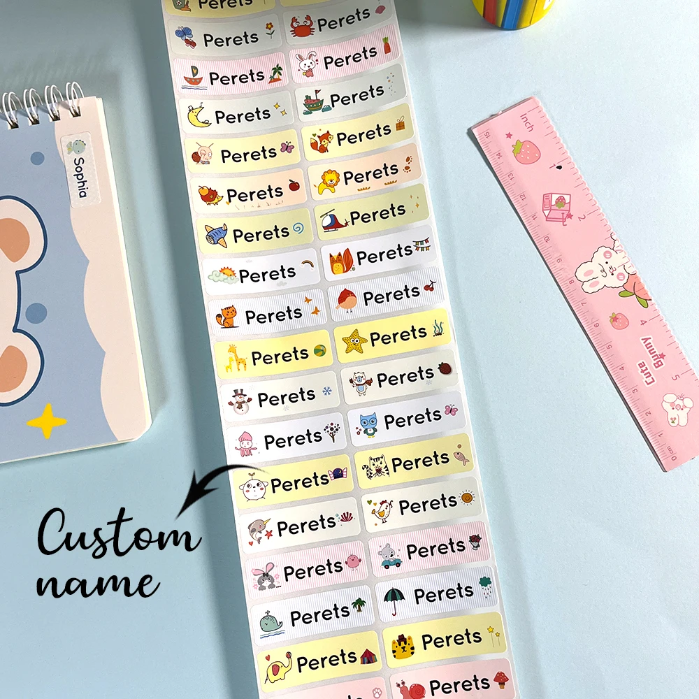 60pcs/120pcs/180pcs/240pcs Personalization Custom Text name Labels Customizable Waterproof Name Stickers for Bottles,School Supp