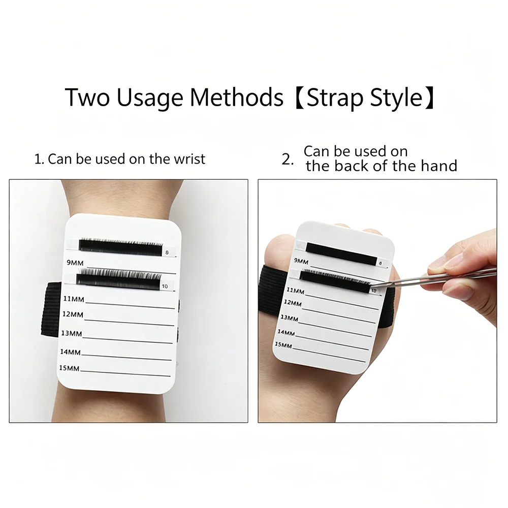 1/2Pcs Eyelash Extension Acrylic Lash Palette – Portable White Scale Marked Fan-Making Tool