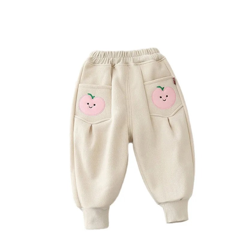 

New Winter Baby Boys Clothes Children Girls Cartoon Thicken Warm Pants Infant Clothing Casual Toddler Trousers Kids Sportswear