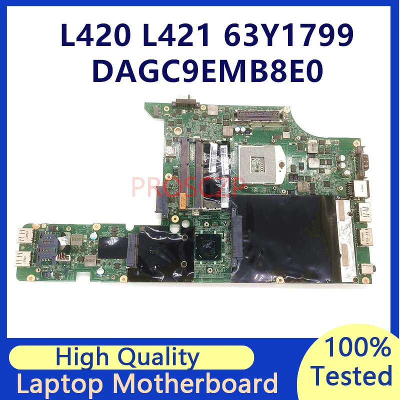 

Mainboard For Lenovo Thinkpad L420 L421 L520 63Y1799 DAGC9EMB8E0 Laptop Motherboard With HM65 SLJ4P 100%Full Tested Working Well