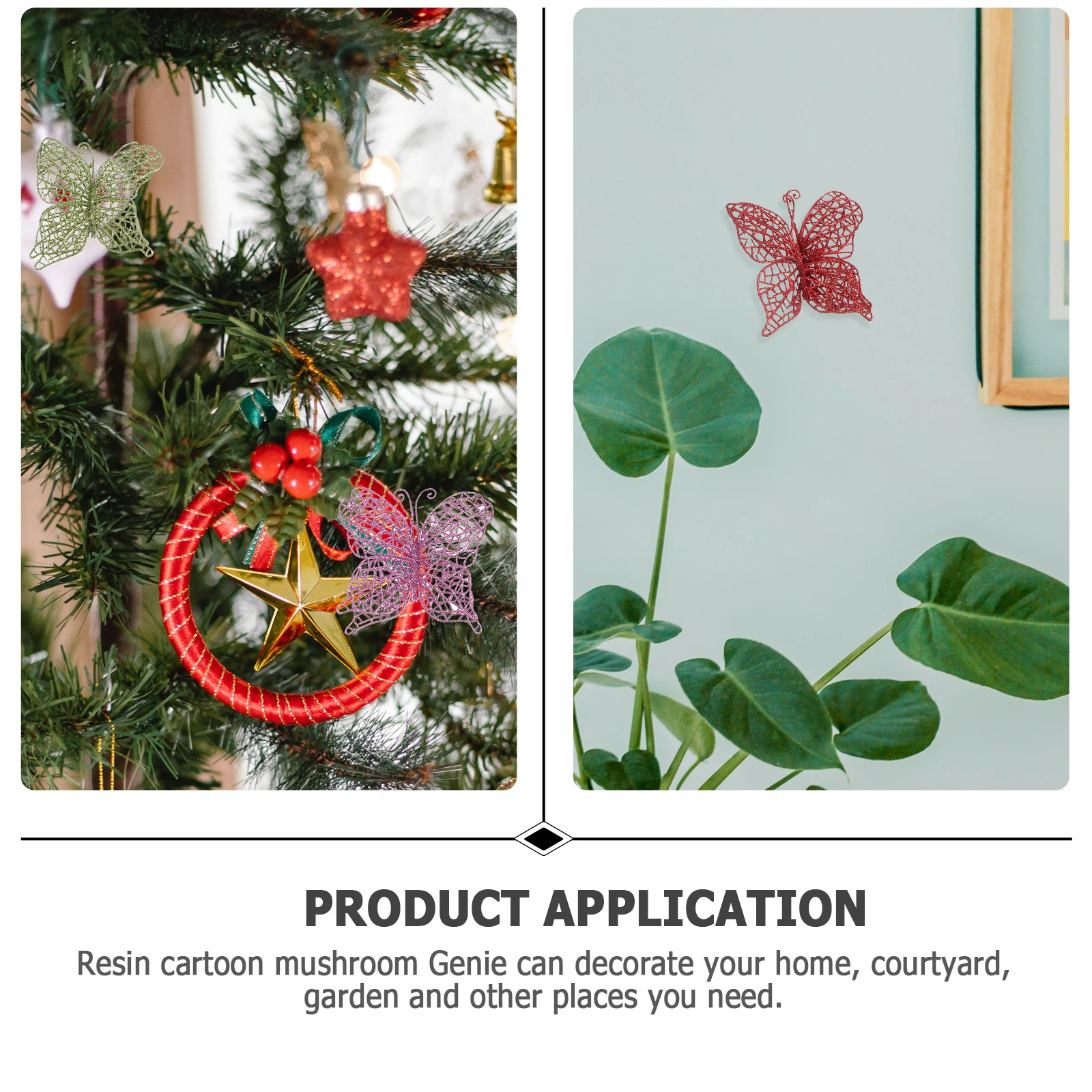 

20pcs Hollow-Out Pendant Christmas Ornament Simulation Decals Diy Decoration Party Bedroom Pendant For Holiday Home Pe Material