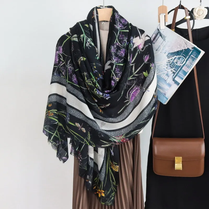 Tassels Cashmere Luxury Designers Long Shawls Women Large Pashmina Neck Accessories Lover Gift 200CM 100CM