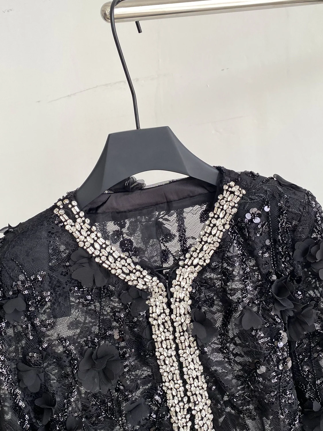 

iny роскошный женский топ Jaet Heavy Embellied V-Ne Long Sve с цветочной вышивкой и пайетками для осеннего сезона