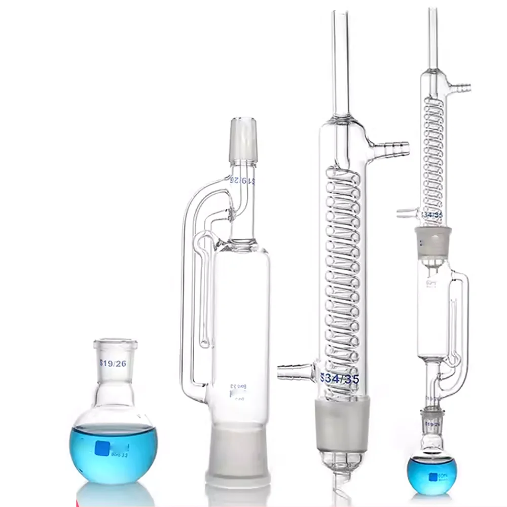 Soxhlet extractor snake-shaped fat extractor 1000ml laboratory condenser tube extraction cylinder glass extraction device