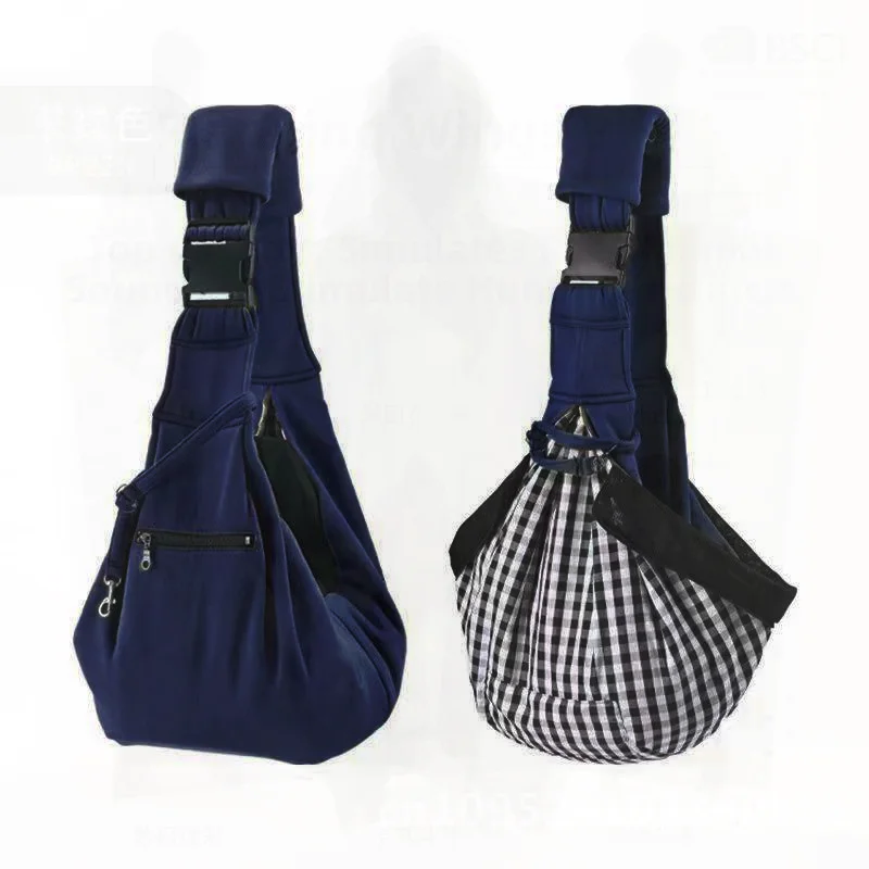 

Foldable Crossbody Pet Backpack for Dog And Cat Portable Carrier with Mesh Pocket Solid Color Polyester Pet Outing Bag