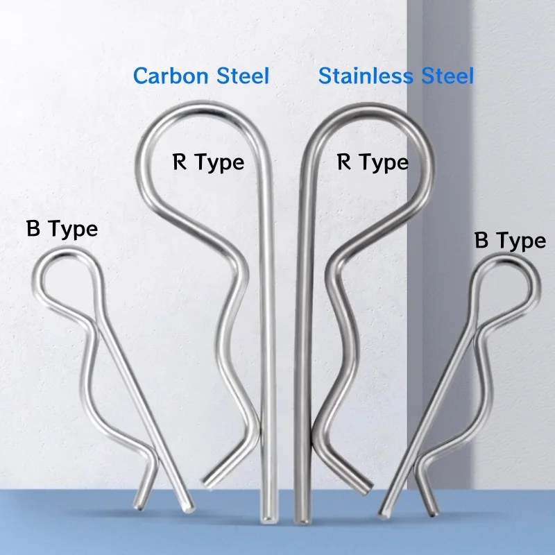Stainless Steel Cotter Hitch R Pin Clips M1M1.2M1.6M1.8M2M3M4M5M6M7 Zinc Steel Safety Split Clip Fuse Pins Hairpin for Trailer