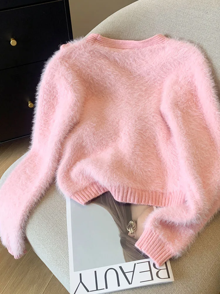 Formal Occasion  French Knitted Cardigan Mori Girl Hiphop Oversized Luxury Pearl Single Breasted Sweater 3D Flower Streetwear