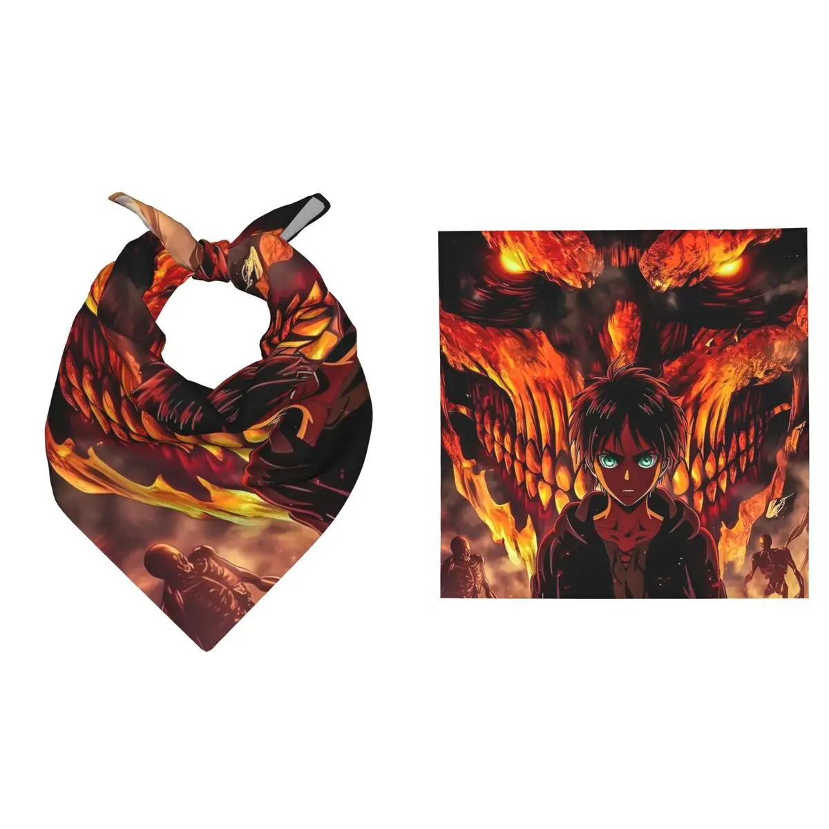 

Custom Attacks On Titans Bandana Hip-hop Wrist Accessory Cartoon Anime Comic Film Triangle Scarf Trips Headband Face Scarf Cover