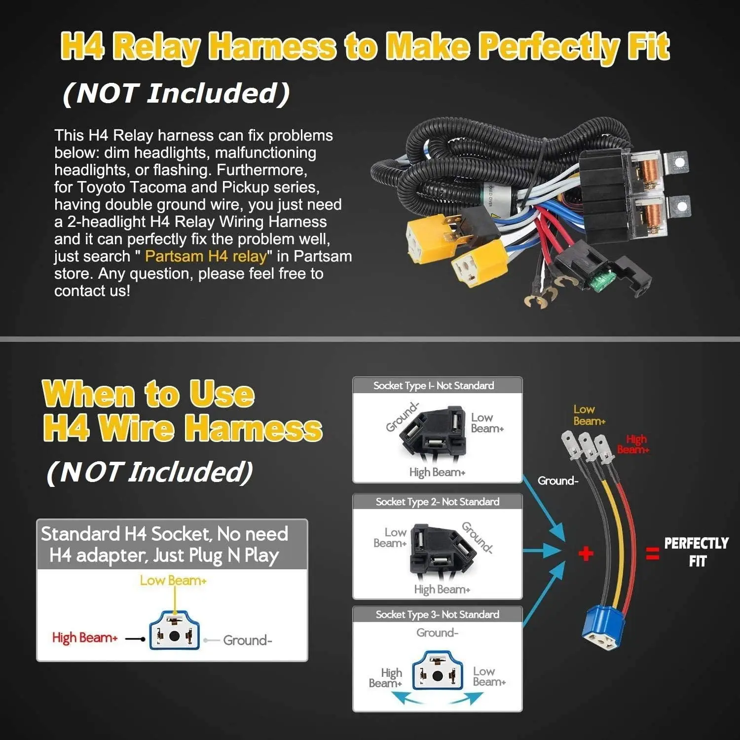 2PCS 7x6 LED Headlights Hi/Low Beam H4 Plug Compatible with Trucks SUVs Vans