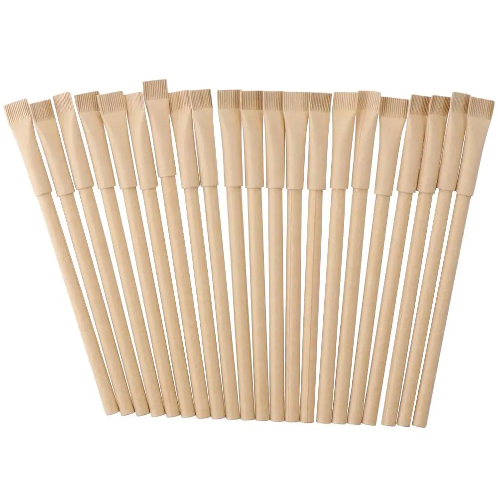 24 قطعة 24 قطعة أقلام حبر جاف مصنوعة من أقلام صديقة للبيئة صديقة للبيئة حبر أسود ورق كرافت مستلزمات مكتبية ثابتة #1