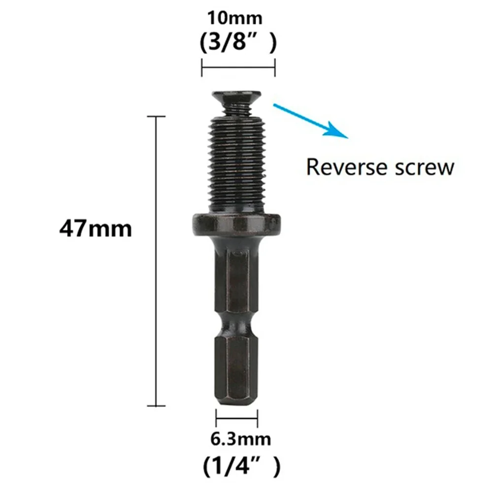 2pcs 1/4 To 3/8 Inch 1/4 To 1/2 Inch Hex Shank Adapter Connecting Rod Male Thread Drill Chuck Adapter Drilling Bit Accessory