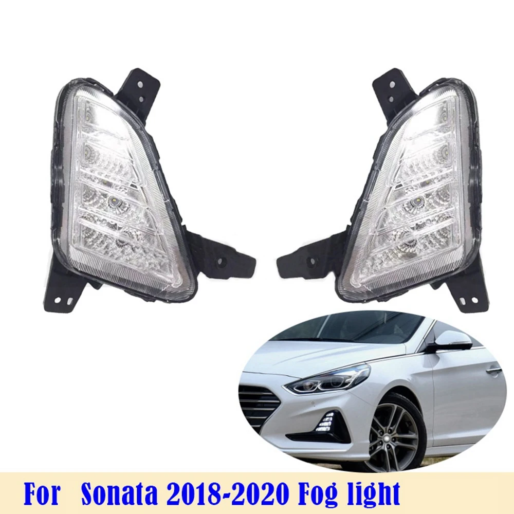 Left LED Fog Light Assembly for Hyundai Sonata 2018 2019 2020 Car Front Bumper Fog Lamp Daytime Running Light