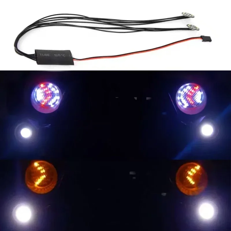 Faros direccionales de cuerpo LED versión inteligente para coche teledirigido 1/10 Axial SCX10 III, accesorios de modificación de tercera generación