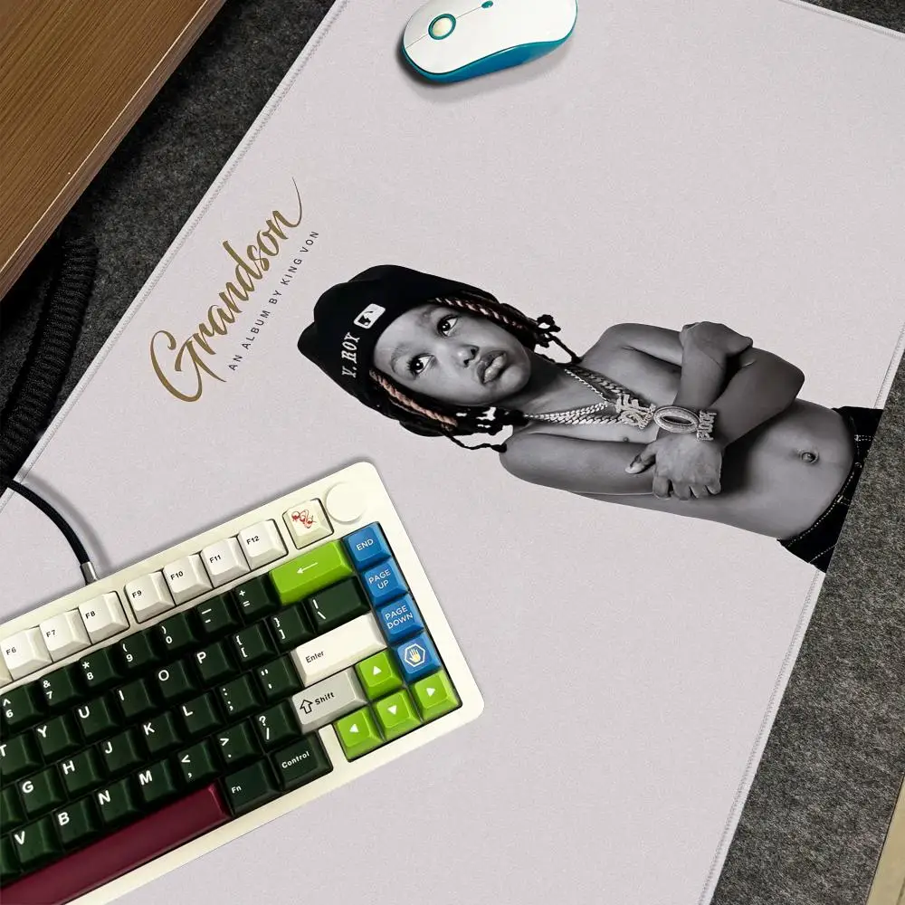 Rapper K-King V-Von Mauspad Xxl Computer Große rutschfeste Gamer-Tastatur 90 x 40 cm Art Design HD-Schreibtischunterlage
