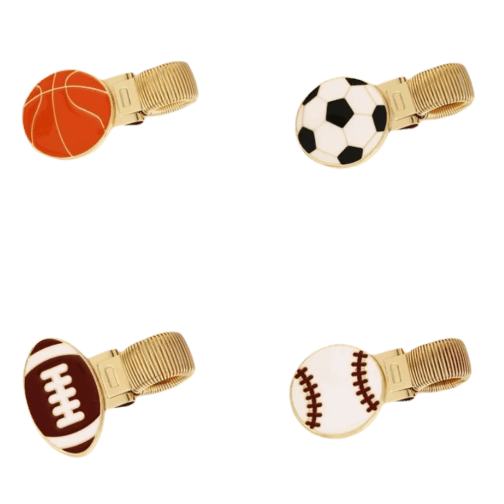 Creative Metal Metal Pen Holder Cartoon Sports Equipment Series Pen Clip Journal Clip School Supplies