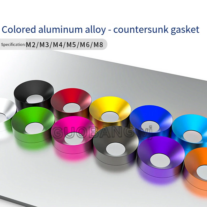 

Multi-color Aluminum Alloy Spacers M2-M8 Countersunk Flat Head Wear-resistant Model Decorative Washers 4Pcs