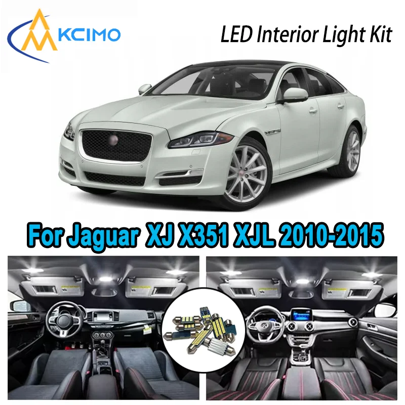 

For Jaguar XJ X351 XJL XJR 2010-2015 2011 Premium Bright LED Interior Dome Map Trunk Light Kit Car Led Lamps Canbus No Error