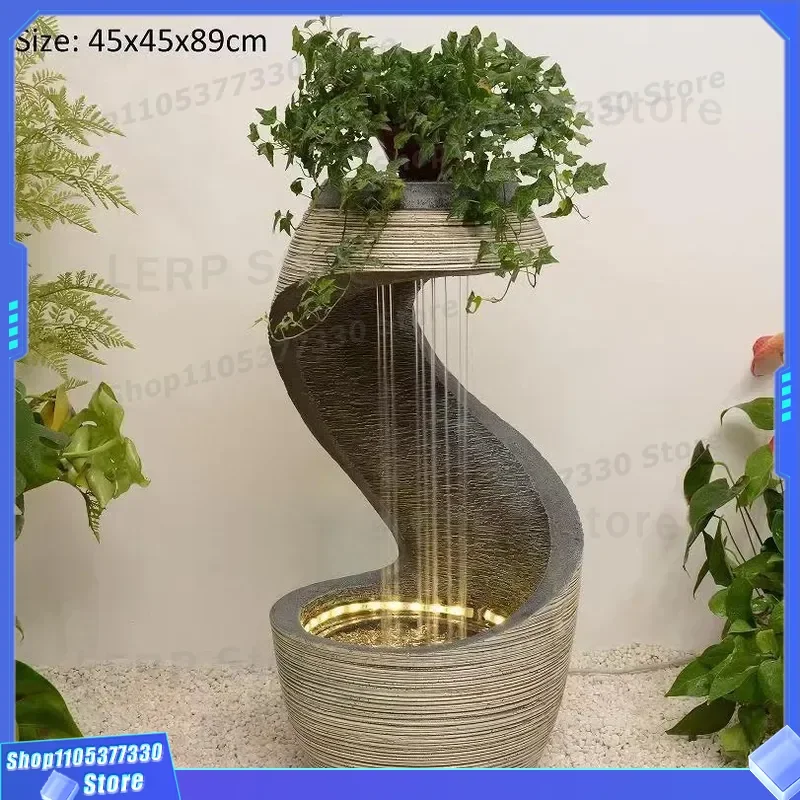 Modern European Light Luxury Water Fountain for Living Room Decor Circulating Floor Humidifier Ornament Entrance Lucky
