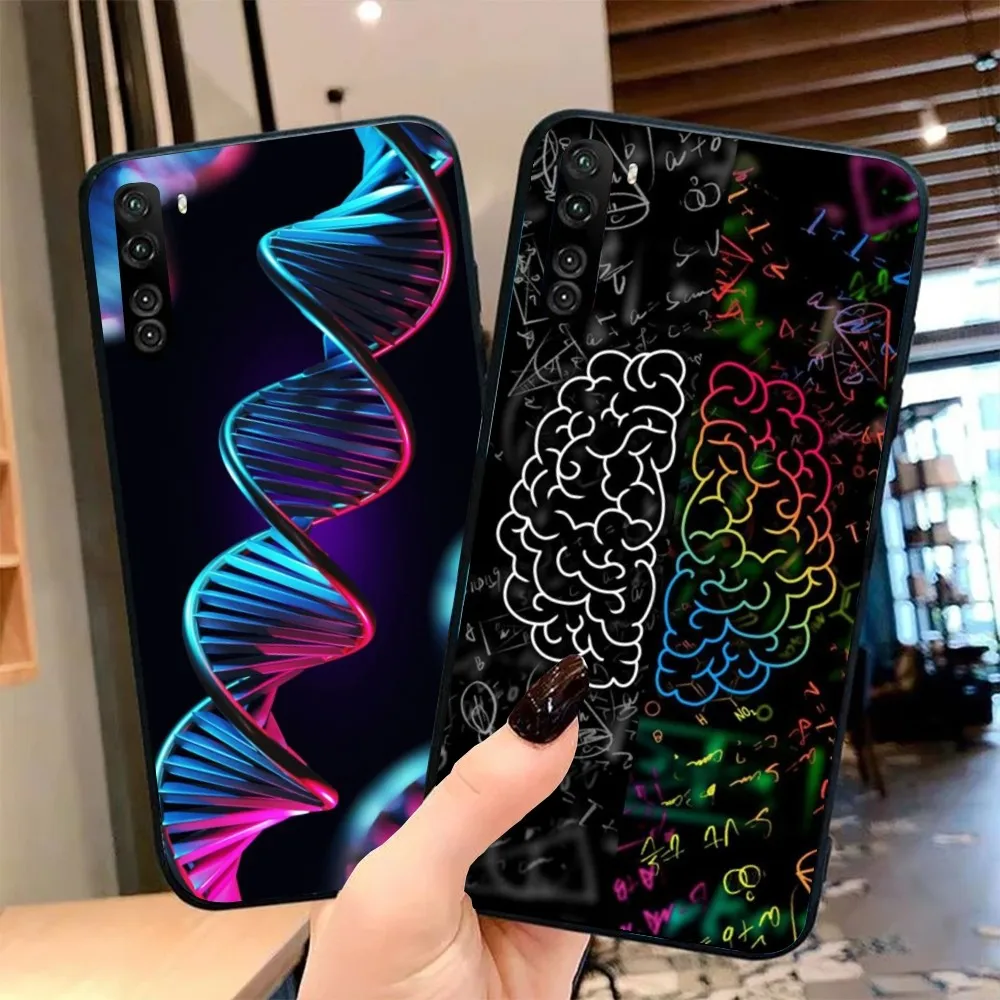 DNA Brain Neuron Mobile Phone Case for OPPO Find X5 X3 X2 A93 Reno 8 7 Pro A74 A72 A53 Black Soft Phone Cover Funda