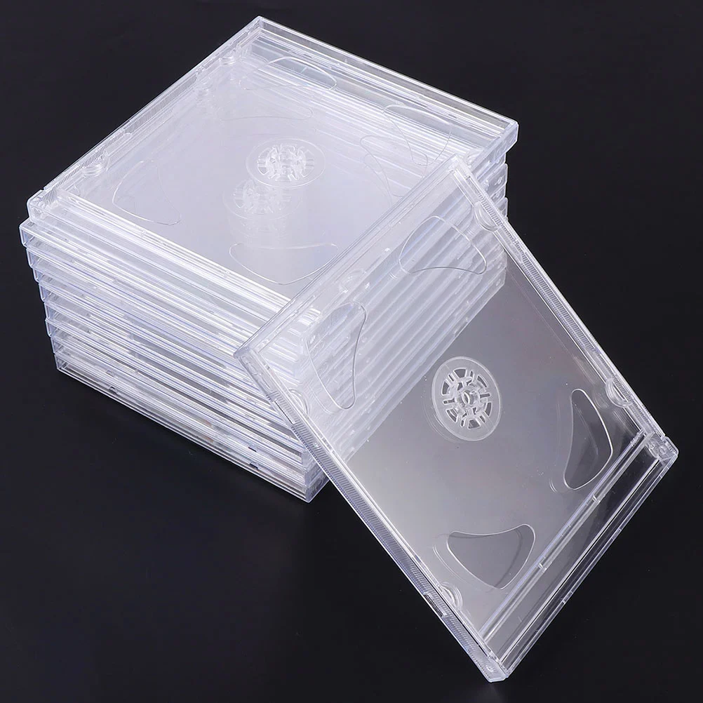 9 Pcs Transparent Dvd Holders Storage Boxes CD Cases Clear Television Acrylic Jewel Electronics