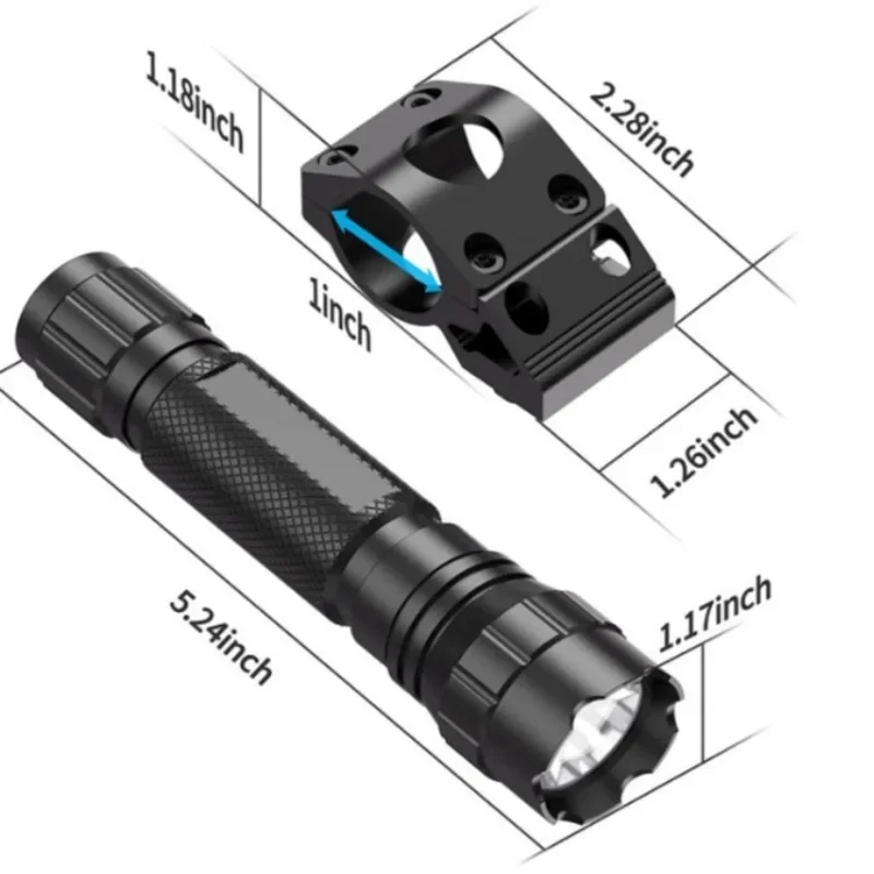 usb充電式、タクティカル仕様の懐中電灯。ダブルコントロール、超高輝度、長距離照射、アウトドア用。