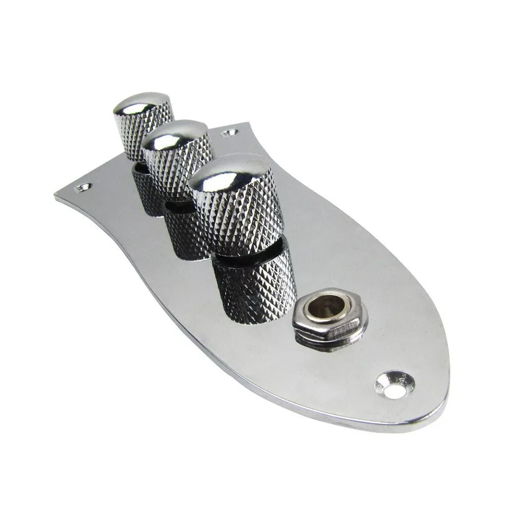 Placa de Control para Bajo Fender Jazz, Completamente Equipada, Interruptor Cableado, Plateado