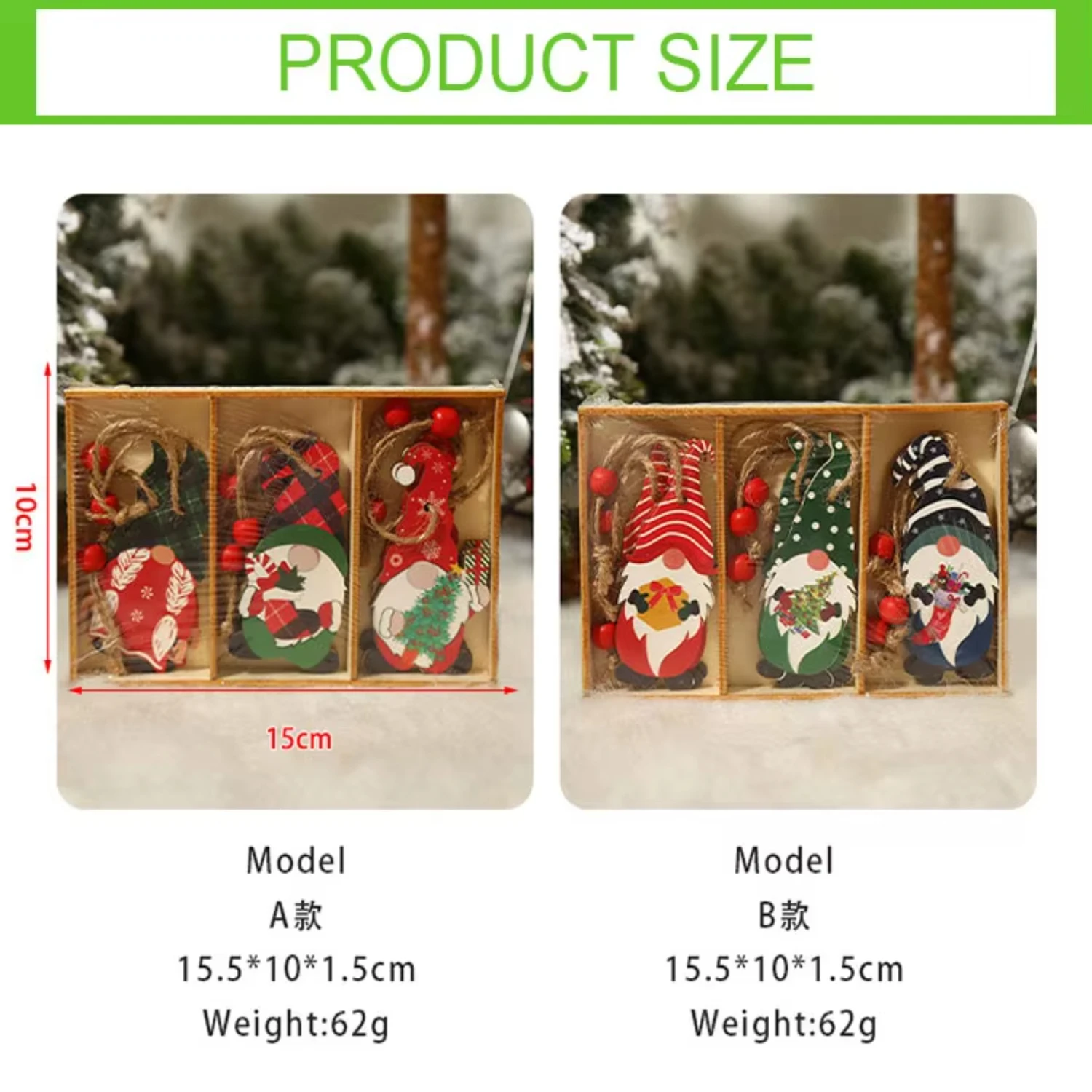 9pcs Christmas Gnomes Wooden Pendant Christmas Tree Hanging Navidad New Year 2024 Gift Xmas Decorations for  Noel