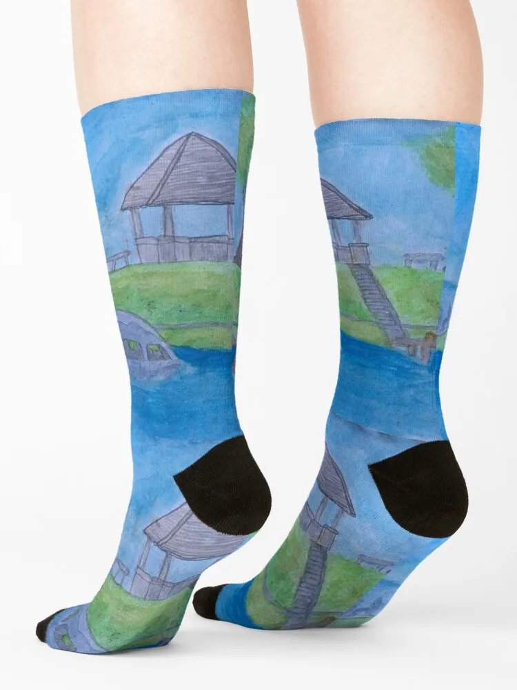 ponyo landscape Socks Heating sock hockey Sports christmas gifts Men's Socks Women's