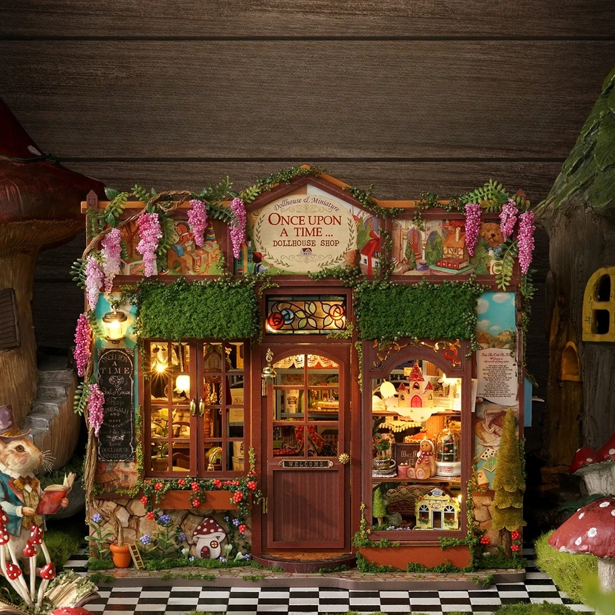 DIY Wooden Fairy-Tale Wonderhous Casa Figurines Miniatures Bookend Assembled Houses for Friends Birthday Gifts Home Decor Crafts
