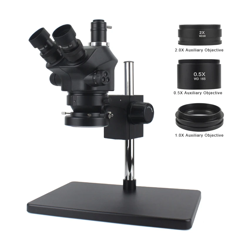 Industrial Lab Jewelry Electronic 7X 50X Simul Focal Stereo Trinocular Microscope for Jewelry Soldering Phone PCB CPU Repair