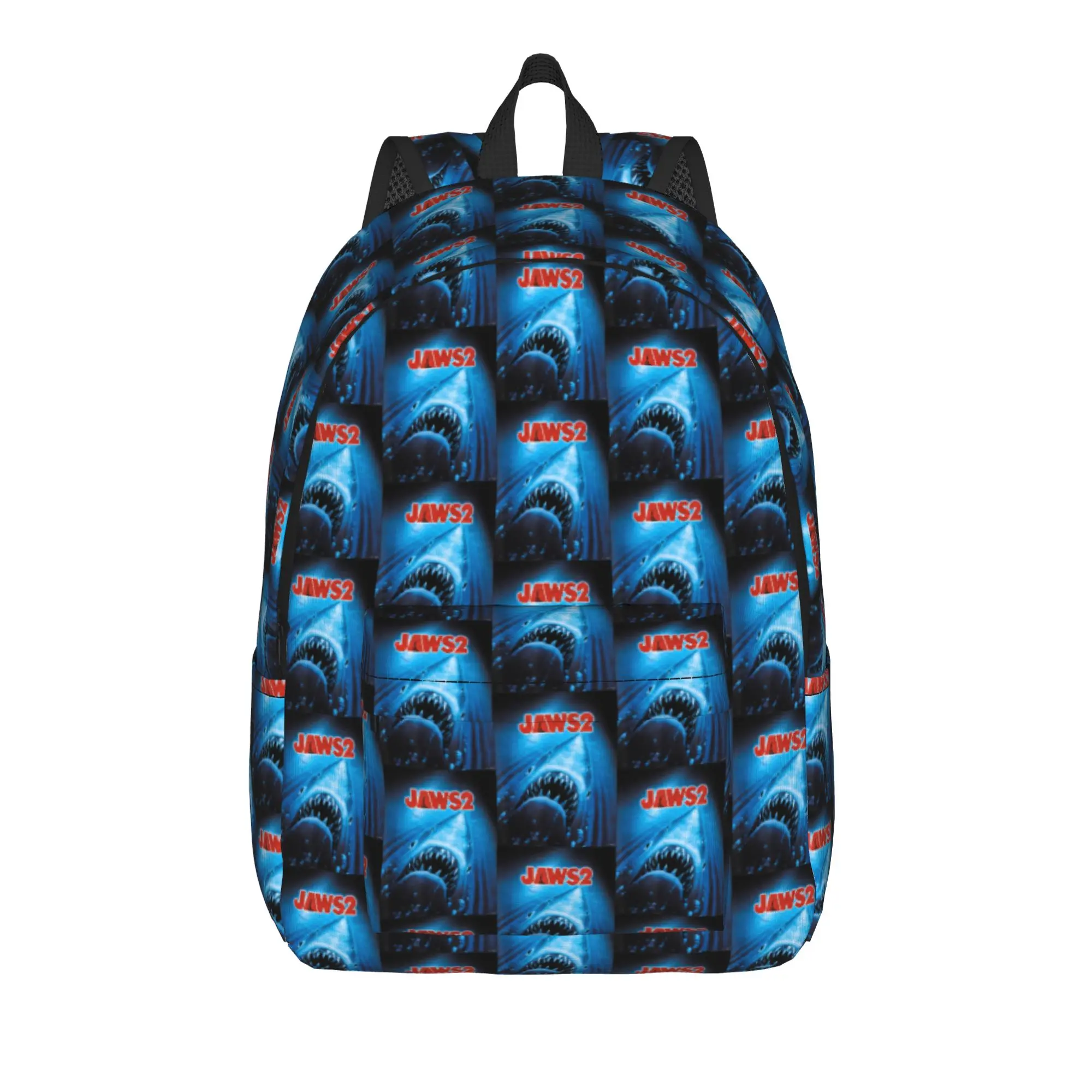 Jaws 2 Anniversary Poster Backpack Student  Large Backpacks Polyester Novelty School Bags Camping Colorful Rucksack