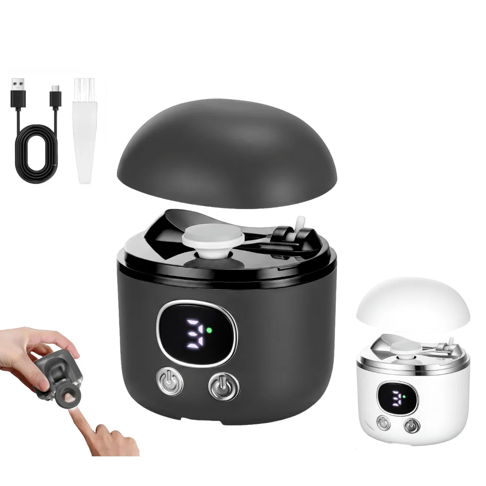 

Electric Nail Clippers with LED Light & Magnifying Nail Trimmer Automatic Storage for Nail Chips Dual Slot Grinder Polisher
