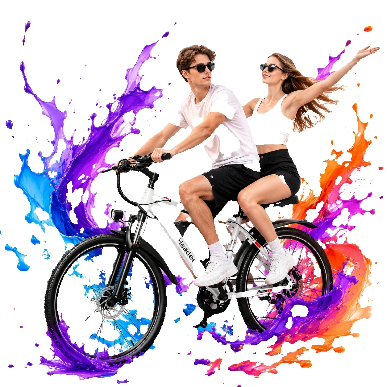 Bicicleta eléctrica de 26" para adultos, modelo HEADEER, 48 V, 15 Ah/9 Ah, con neumáticos de 26/14 pulgadas, ideal para desplazamientos