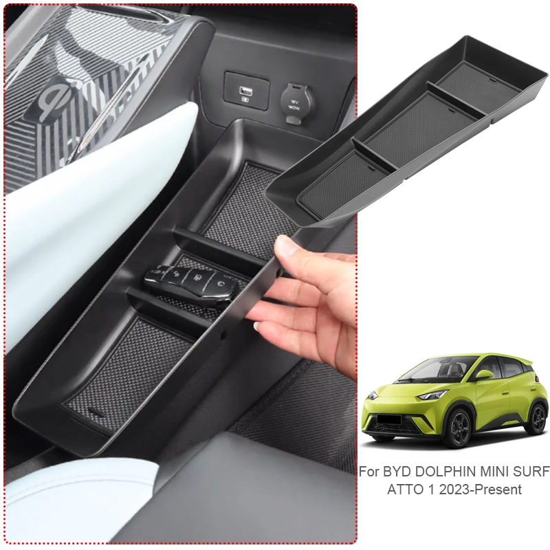 

Car Armrest Box Storage For BYD DOLPHIN MINI SURF ATTO 1 SEAGULL 2023-2026 Organizer Under Centrol Control Tray Water Cup Holder