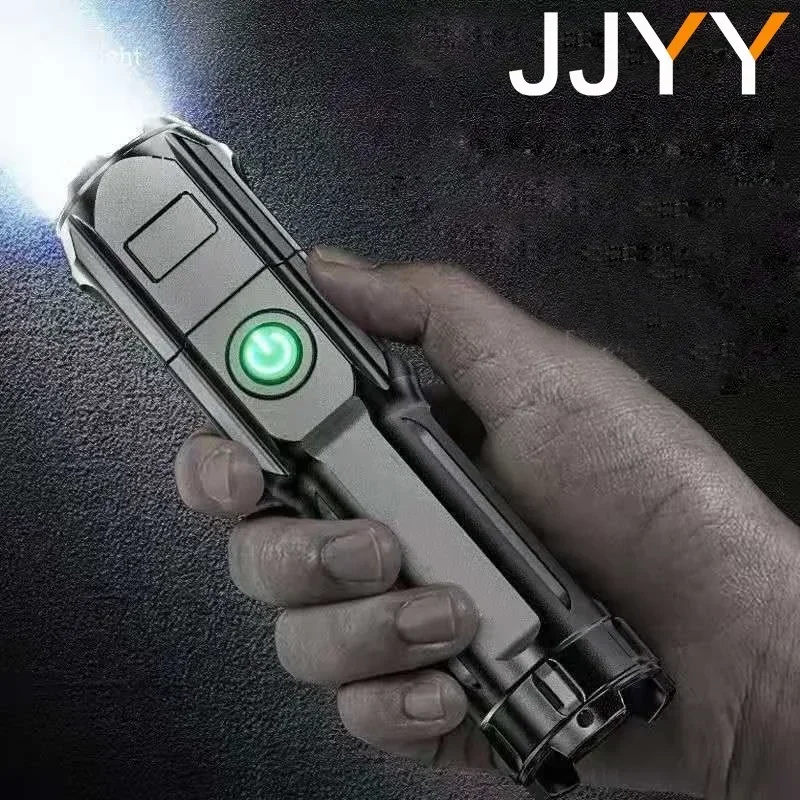 Super Bright Waterproof LED Flashlight Rechargeable Portable Torch Multi-function with Focusing Light for Outdoor Activities