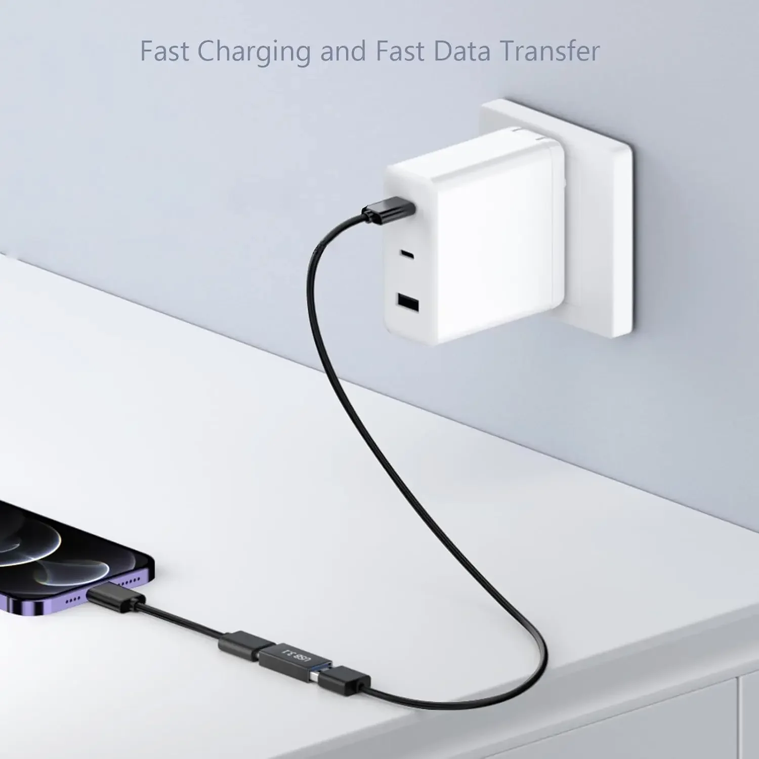 High Speed 1 4 Pack Type C to USB Adapter 10Gbps Fast Data Sync for Laptop Smartphone USB C Female to USB A Port