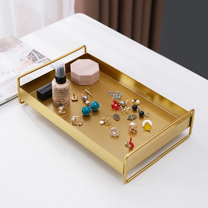 Nordic Style Ins Jewelry Metal Tray Iron Art Storage Desktop Living Room Coffee Table Serving Decoration Baking Paint Process