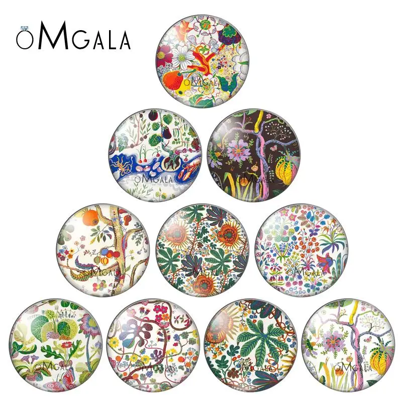 Art Oil Painting Colorful Patterns 12mm 14mm 18mm 20mm 25mm 30mm Photo round glass cabochon demo flatback Jewelry DIY Makings