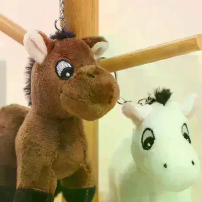 1 Peça Pingente de Pelúcia de Pônei de Desenho Animado, Brinquedo de Cavalo de Pelúcia, Chaveiro, Enfeite para Mochila, Decoração Suspensa