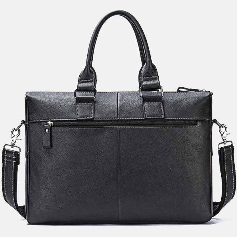 2025 New Men's Genuine Leather Briefcase Large Capacity Multi-Pocket Handbag for Business Daily Commuter Office Work