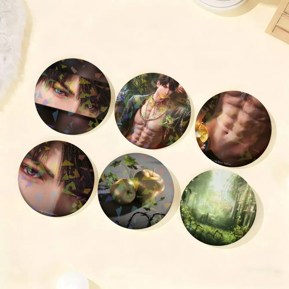 Jogo amor e espaço profundo caleb crachá conjunto de vidro brilho broches lapela mochila traje presentes decoração aniversário