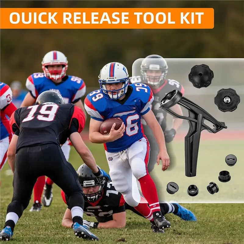 A76I-Football Helmet Quick Release Facemask Kit 2 PCS Chinstrap Thumb Screws Helmet Repair Kit