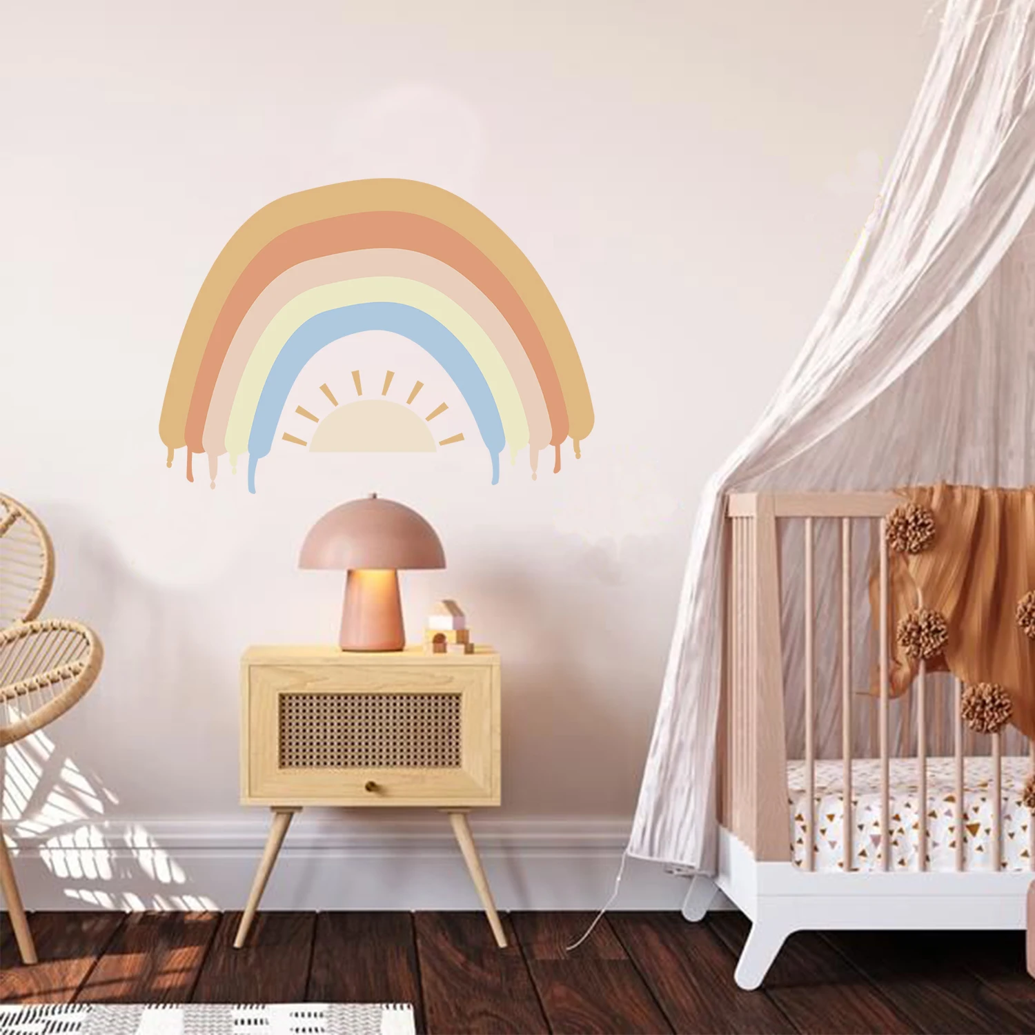 Cartoon Boho Rainbow Wall Sticker Wall Decals Home Decorations Color Mural Sticker Baby Living Bedroom Ornament Home Wallpaper