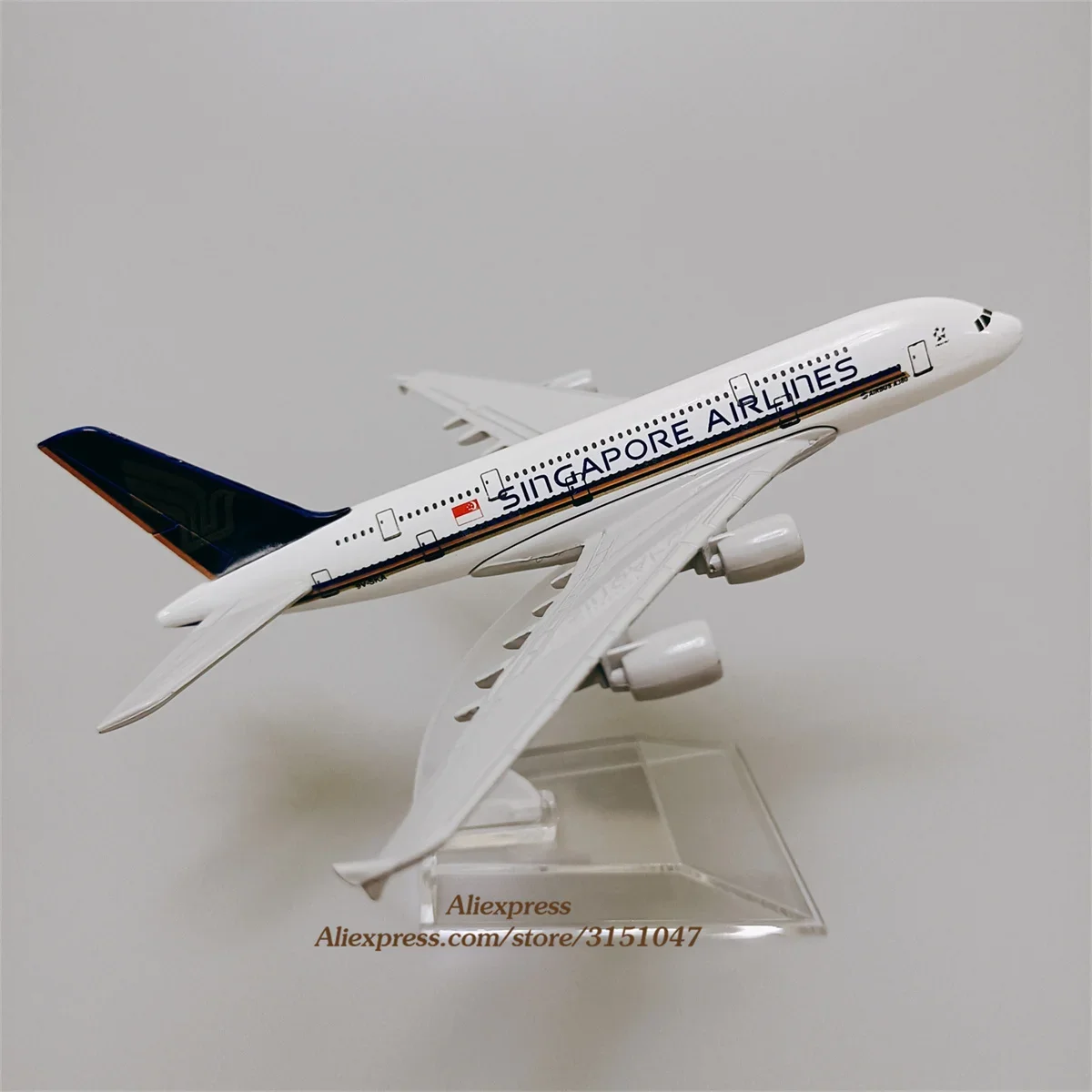 

16cm Alloy Metal Air Singapore Airlines A380 Airplane Model Singapore Airbus 380 Airways Plane Model w Stand Aircraft Kids Gifts