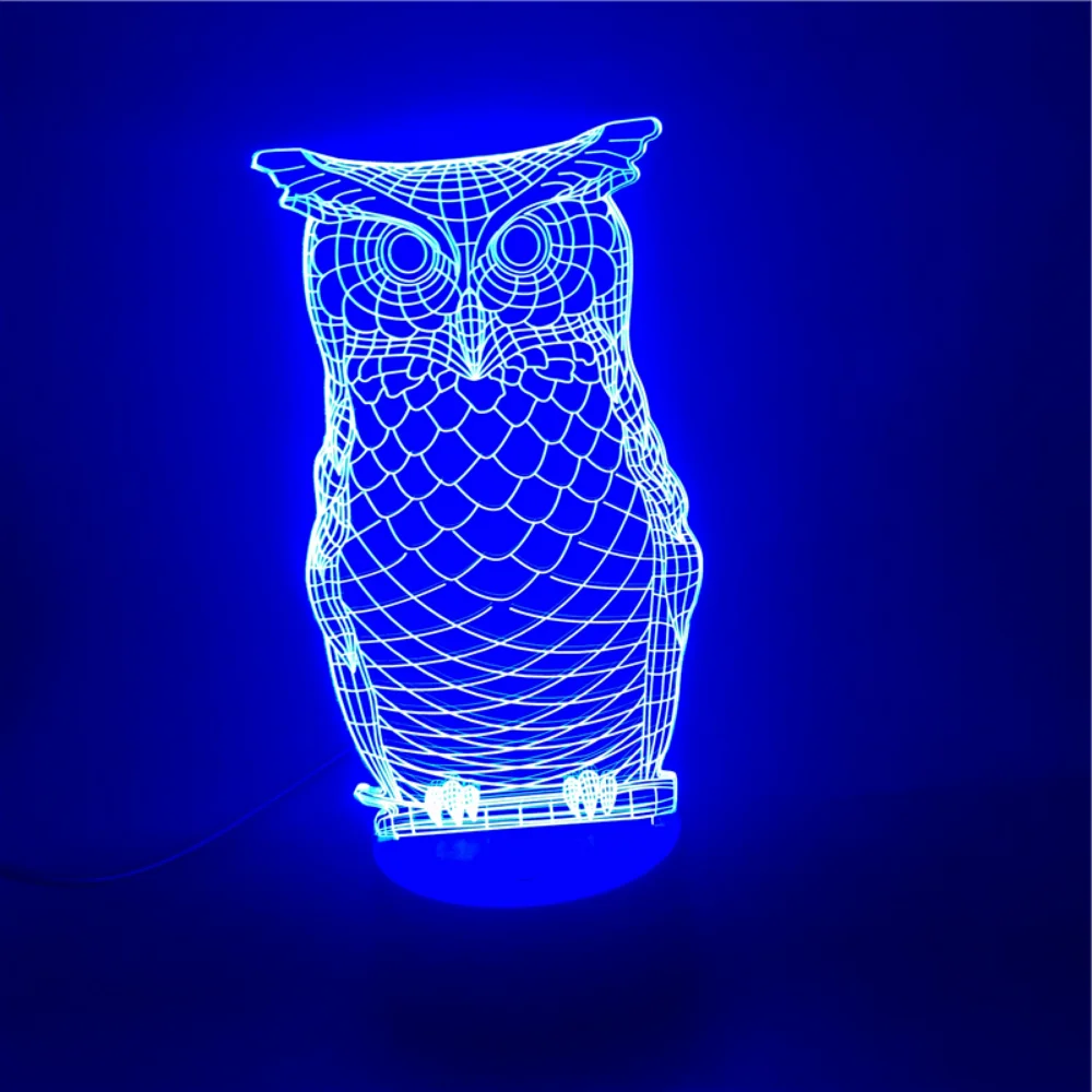 Nighdn Owl 3D Illusion Night Lamp per bambini decorazioni per la camera da letto LED Night Light compleanno regalo di natale per ragazzi e ragazze Nightlight