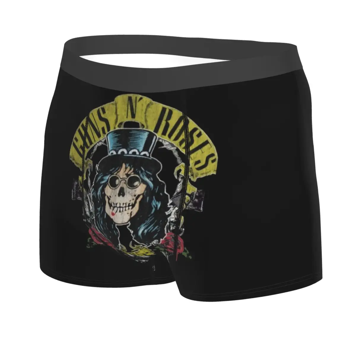 Guns N Rose Skull Heads Band Underwear Men Sexy Print Customized Boxer Shorts Panties