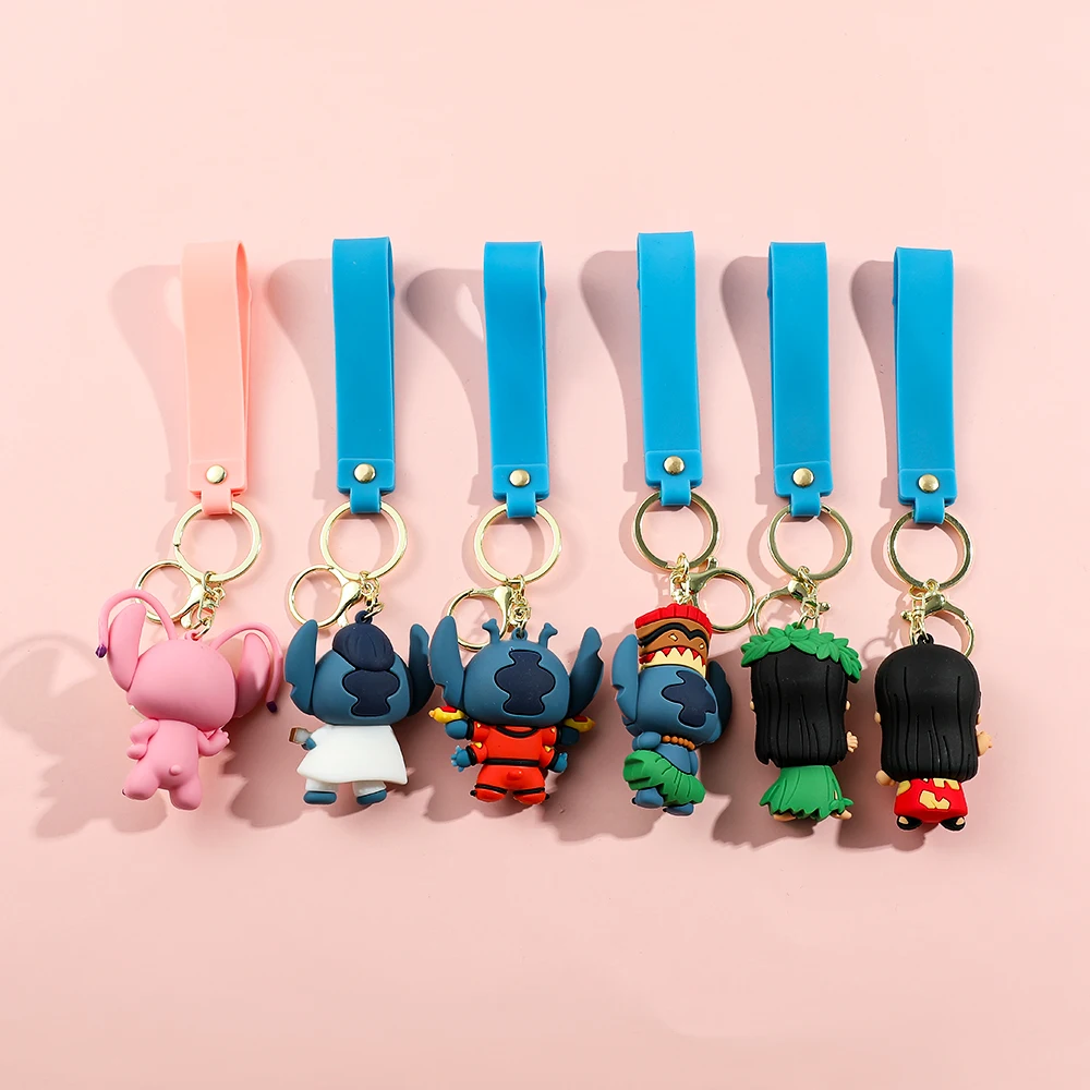 Anime Disney Keychain New Pirate Series Mickey Goofy & Stitch Doll Keychain Ornaments Car Pendant Kids Toy Gifts Christmas Gifts